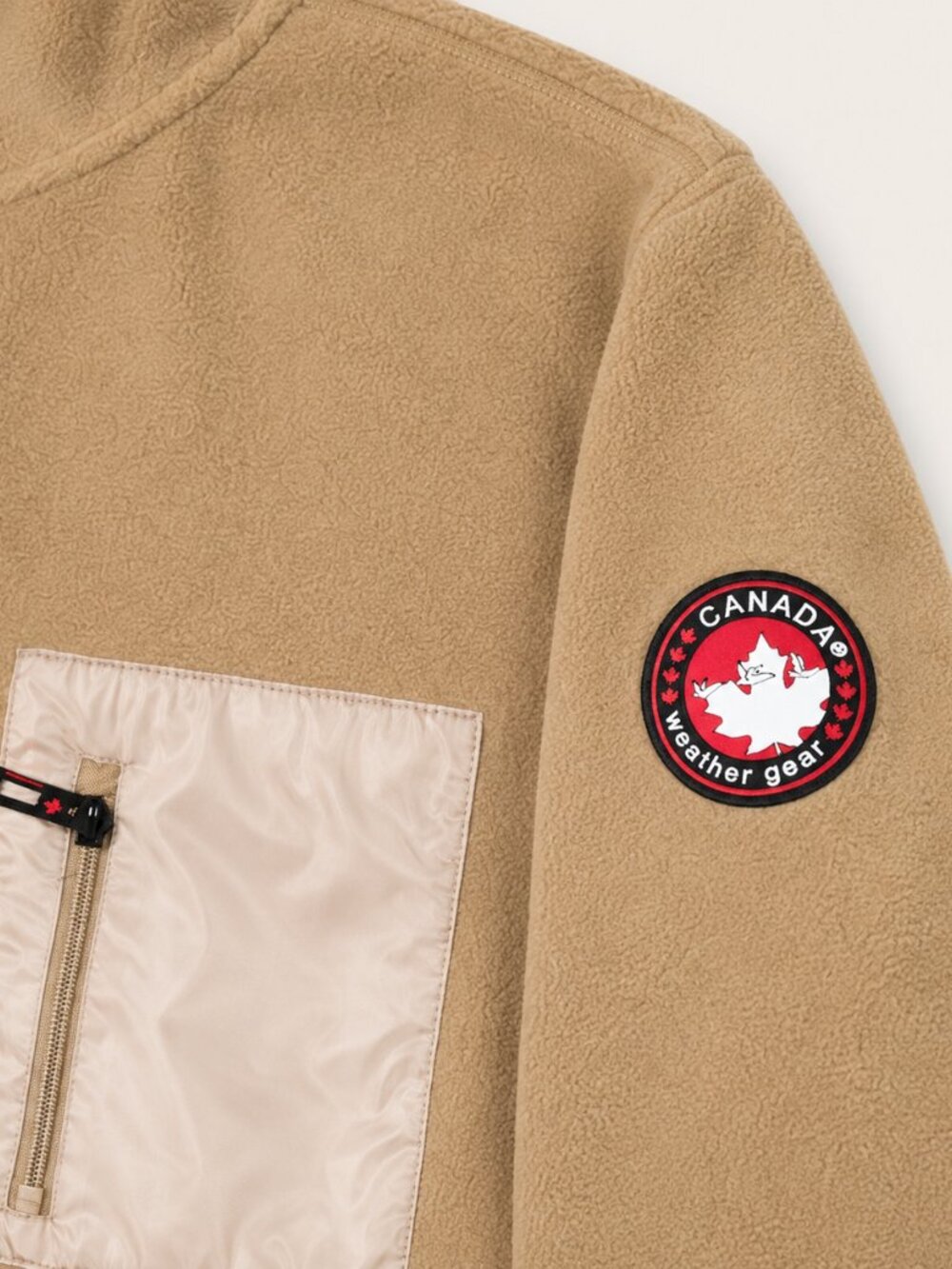 Canada Weather Gear Fleece Pullover L NWT Quarter Zip Beige Heritage Jacket - Picture 4 of 7